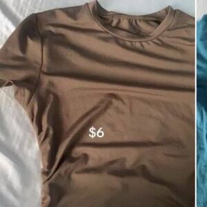 Shein brown fitted tee